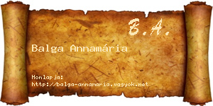 Balga Annamária névjegykártya